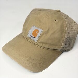 Carhartt Hat Snapback Beige. Casual Workwear Mesh Mens Logo Adjustable Tan